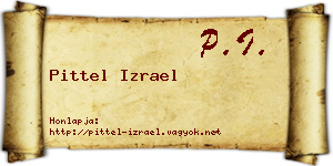 Pittel Izrael névjegykártya